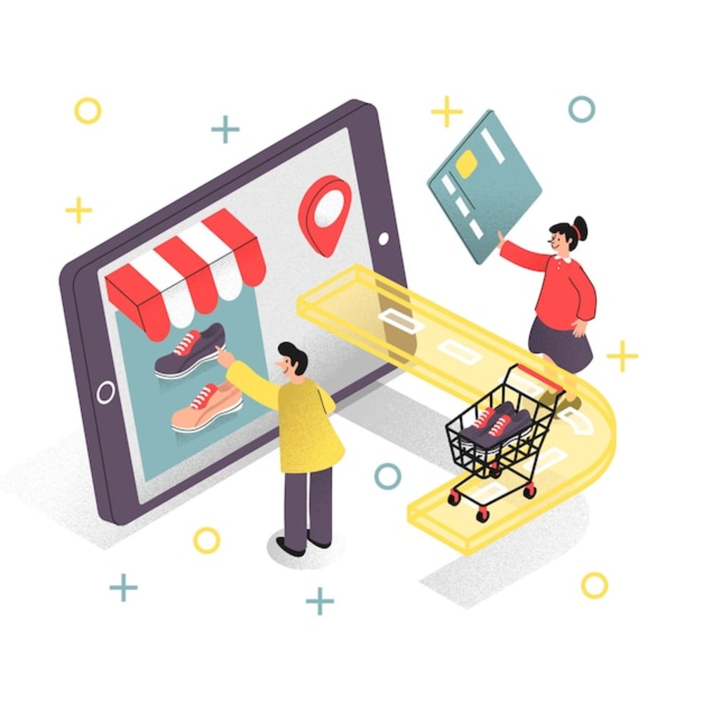 著陸頁(yè)的在線購(gòu)物概念